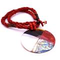 Abalone Shiva Eye Teardrop Pendant Necklace Abalone Red Beaded Jewelry 