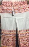 Thread Work Cotton Orange & White Palazzo / Trousers - Free Size