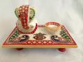 Marble Ganesha Statue, Diya & Chowki 6*4 Marble Ganesha Statue, Diya & Chowki 6*4