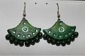 Green Terracotta Earrings /w Kundan Stones (Rhinestones)