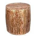 Distressed White Reclaimed Wooden  Drum Barrel Style Side  Table Stool 18"