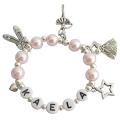 Recital Gift Ballet Bracelet Blush Pink W/ Multiple Ballet Charms