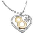 Hip Hop Number 8 Pendant 8 Years Of Love Heart Pendant Necklace 