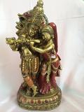 Antique Carved Wood Radha Krishna God Idol Antique Carved Wood Radha Krishna God Idol