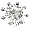 Sparkling Wedding Hair Silver Barrette Cubic Zircon & Rhinestones 