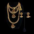3 Step Pearl and Kempstone Long Necklace 