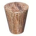 Distressed White Rustic Reclaimed Wood Round Stool End Table 18"