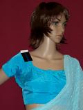 Crepe Blouse Choli for Sarees or Lehenga - Firozi Blue #4856