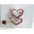 Crystals Hair Heart Barrette Pink Crystals Heart Hair Barrette Clip 