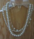 Glamorous Golden Pearls String Necklace