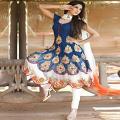 Stylish Trendy White Blue Anarkali Salwar Kameez Suit (Unstitched) Stylish Trendy White Blue Anarkali Salwar Kameez Suit (Unstitched)