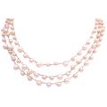 Freshwater Pearls Long Necklace 68 Inches Ivory Pink Peach Silk Thread Freshwater Pearls Long Necklace 68 Inches Ivory Pink Peach Silk Thread