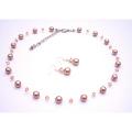 Bronze Lite Colorado Swarovski Crystals Pearls Bridesmaid Jewelry Set 