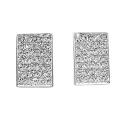 Shimmering Sparkling Hip Hop Earrings Dog Tag Earrings w/ CZ 
