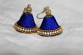 Blue Silk Thread Jhumka Earrings