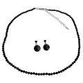 Perfect Gift For Mother Necklace Surgical Post Earrings in Jet Crystal 