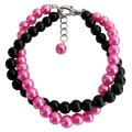 Black And Fuchsia Pearls Jewelry Twisted Bracelet Gift 