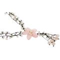 Classy Rose Quartz Flower Necklace, Fine Pink Holiday Gift