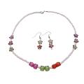 All occasion Gift Jewelry Star Cube Tiny Beads Necklace Earrings Set 