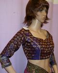 Peacock Blue Golden Blouse/Choli for Sarees (M-L) #3854 Peacock Blue Golden Blouse/Choli for Sarees (M-L) #3854