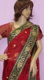 Red Net Shimmer Bollywood Style Designer Saree #7816 Red Net Shimmer Bollywood Style Designer Saree #7816