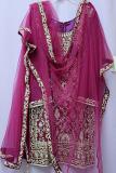 Gorgeous Magenta Tussore Bridal Wear Salwar Kameez Dress (M) #7789