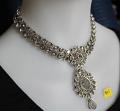 Trendy Silver Necklace Set \w Earrings and Mang Tikka Set #1908