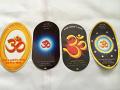 4 Assorted Design Large Gayatri Mantra & OM Symbol Stickers 4 Assorted Design Large Gayatri Mantra & OM Symbol Stickers