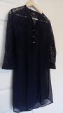 Navy Blue Net & Chiffon Indo Western Style Kurta