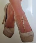 Anklet / Payal Golden Tone /w CZ Pearls Embellishment #7339