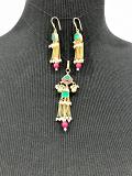 Jadau Red Green Kundan Pendant & Earrings Imitation Set Jadau Red Green Kundan Pendant & Earrings Imitation Set