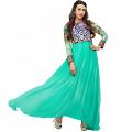 Classy Embroidered Sea Green Designer Anarkali Salwar Kameez (Unstitched) Classy Embroidered Sea Green Designer Anarkali Salwar Kameez (Unstitched)