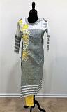 Floral Embroidery Grey and Yellow Spring Kurti With leggings (M) Floral Embroidery Grey and Yellow Spring Kurti With leggings (M)