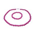 Fuchsia Beads 10mm Beads Necklae Stretchable Bracelet Christmas Gift 