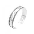 BR122 Double Row Silver Bali Cuff Bracelet w/ Woven Exclusive Mothers Gift 