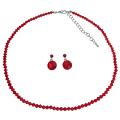 Romantic Red Striking Sparkling Lite Siam Crystal Necklace Earrings Romantic Red Striking Sparkling Lite Siam Crystal Necklace Earrings