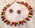 Trendy Designer Choker \w Red & Gold with Studs