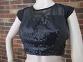 Black Sequins Blouse with transparent around neck