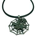 Spiderred Pendant Black Chord Necklace Best for Halloween Party 