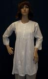 Kurti 1662 Tunic, White Cotton Tunic Top Blouse Shirt Kurti