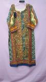 Warm Traditional Print Red Salwar Kameez Dupatta Suit (M)