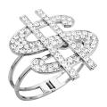 Dollar Sign Fully Embedded w/ CZ stones Sparkling Dollar Cuff Bracelet 