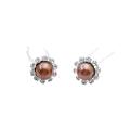 Cubic Zircon Wedding Hair Pin Wedding Bridal Brown Pearls Hair Pin Cubic Zircon Wedding Hair Pin Wedding Bridal Brown Pearls Hair Pin