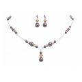 Brown Pearls Lite Smoked Topaz Jewelry Set Drop Down Necklace Set Brown Pearls Lite Smoked Topaz Jewelry Set Drop Down Necklace Set