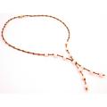 Flower Girl Jewelry Brown & Ivory Combo Necklace Tassel Drop Down 