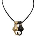 Cute Twin Cat Pendant Black Necklace for Cat Lovers Cute Twin Cat Pendant Black Necklace for Cat Lovers