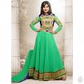 Floor Length Green Embroidered Anarkali Suit (Unstitched) Floor Length Green Embroidered Anarkali Suit (Unstitched)