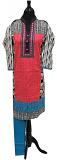Trendy Knee Length Red & Blue Kurti with Leggings (XL) Trendy Knee Length Red & Blue Kurti with Leggings (XL)