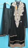 Black & Gold Straight Long Churidar Kameez Dress #5571 Black & Gold Straight Long Churidar Kameez Dress #5571