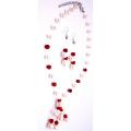 Eye Catching Jewelry Handmade Freshwater Pearls Coral Necklace Earring
